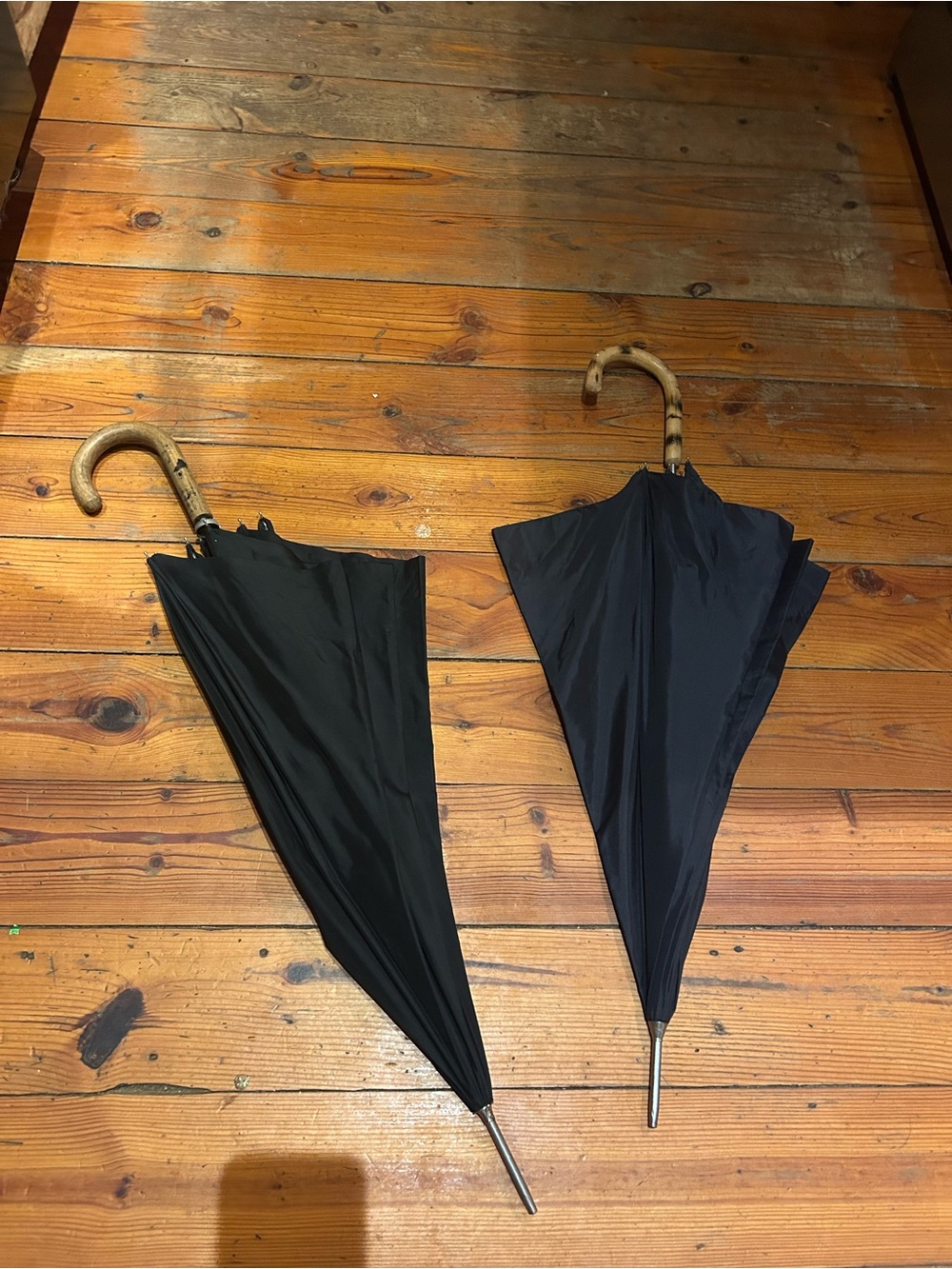 Pair of Vintage Black Umbrellas